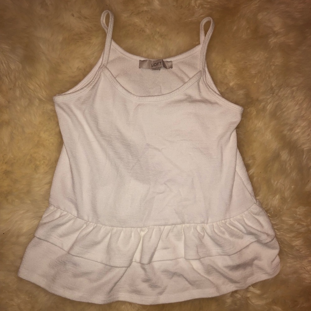 LOFT White Peplum Tank